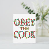 Obey the Cook Gezegde Holiday Lights Feestdagenkaart (Staand voorkant)