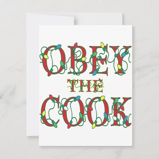 Obey the Cook Gezegde Holiday Lights Feestdagenkaart (Voorkant)