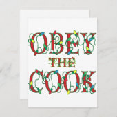 Obey the Cook Gezegde Holiday Lights Feestdagenkaart (Voorkant / Achterkant)
