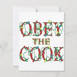 Obey the Cook Gezegde Holiday Lights Feestdagenkaart