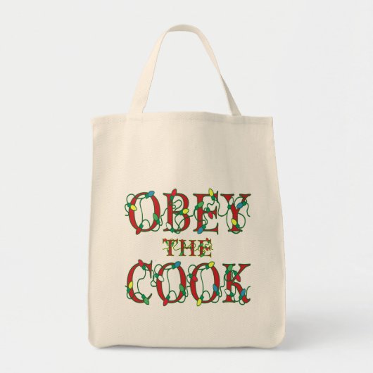 Obey the Cook Gezegde Holiday Lights Tote Bag (Voorkant)