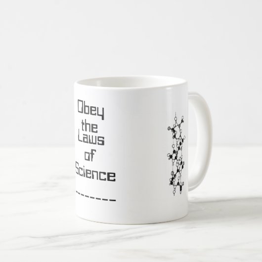 Obey the Laws of Science Mok (Voorkant rechts)