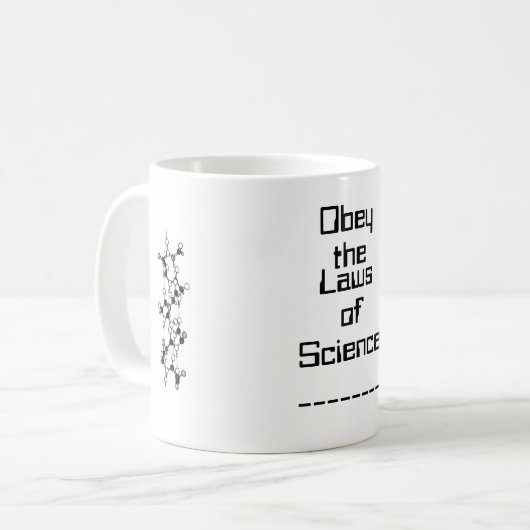 Obey the Laws of Science Mok (Voorkant links)