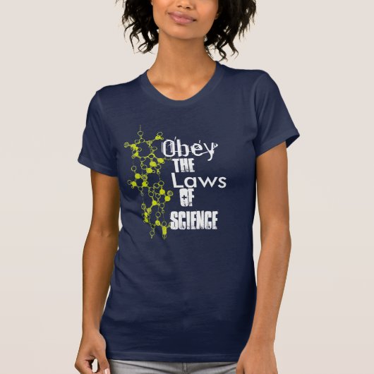 Obey the Laws of Science Molecule Black Shirt (Voorkant)