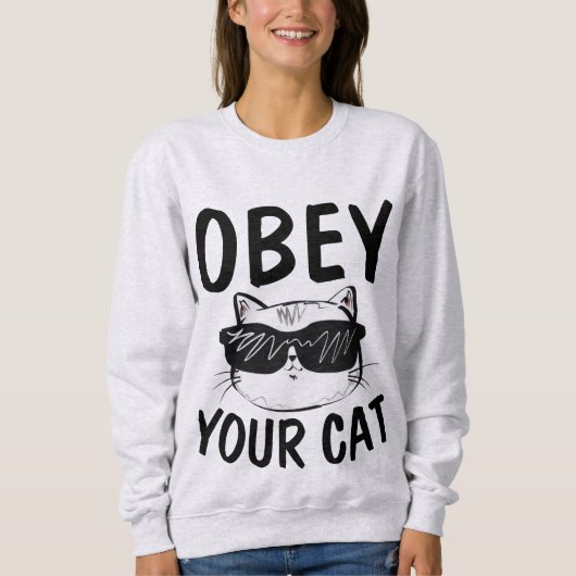 OBEY UW CAT, Funny Cat T-shirts (Voorkant)