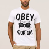 OBEY UW CAT, Funny Cat T-shirts (Voorkant)