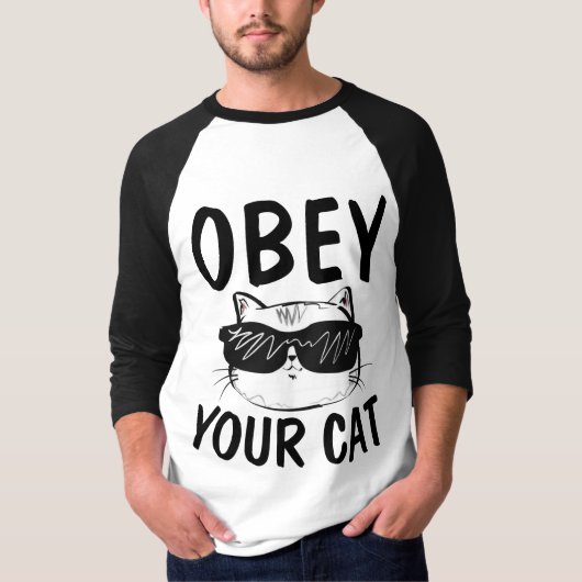 OBEY UW CAT, Funny Cat T-shirts (Voorkant)