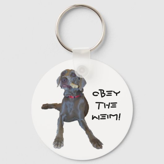 ObeytheWeim! weimaraner Sleutelhanger (Voorkant)