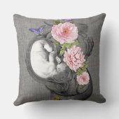 OBGYN Anatomie Floral Art Womb Baby Decor Design 2 Kussen (Achterkant)