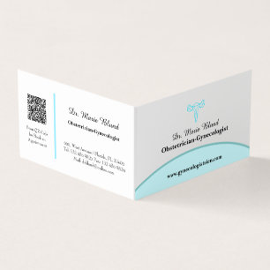 OBGYN Blauwgroen Moderne Elegant met QR-code Kaart