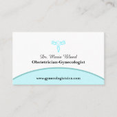 OBGYN Blauwgroen Moderne Elegant met QR-code Visitekaartje (Voorkant)