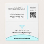 OBGYN Blauwgroen Moderne Elegant met QR-code Visitekaartje (Buitenkant ongevouwen)