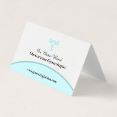 OBGYN Blauwgroen Moderne Elegant met QR-code Visitekaartje (Voorkant)