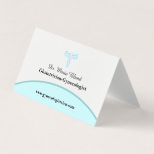 OBGYN Blauwgroen Moderne Elegant met QR-code Visitekaartje