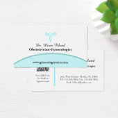 OBGYN Blauwgroen Moderne Elegant met QR-code Visitekaartje (Bureau)