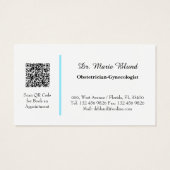 OBGYN Blauwgroen Moderne Elegant met QR-code Visitekaartje (Achterkant)