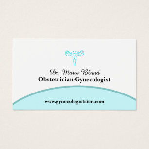 OBGYN Blauwgroen Moderne Elegant met QR-code Visitekaartje