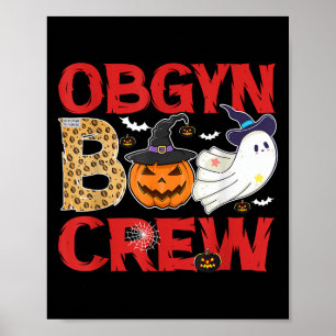 Obgyn Boo Crew Halloween Obgyn Nurse Shirt Mannen Poster