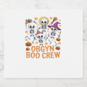OBGYN Boo Crew Nurse Skeleton Dancing Halloween Sp Sparkling Wijnetiket (Enkel label)
