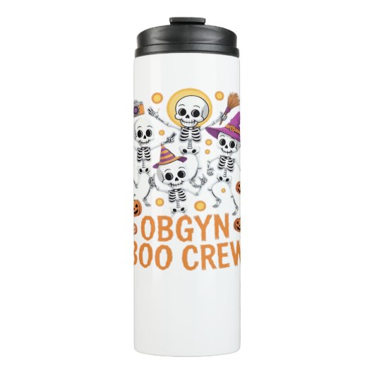 OBGYN Boo Crew Nurse Skeleton Dancing Halloween Sp Thermosbeker (Voorkant)