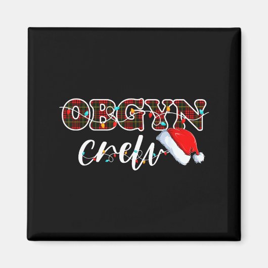 Obgyn Crew Christmas Lights Santa Hat  Magneet (Voorkant)