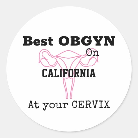OBGYN Gynaecoloog Verloskundige Grappige Humor Ronde Sticker (Voorkant)