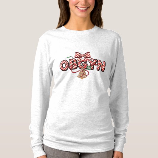 OBGYN Kerst Lange Mouwen T-shirt (Voorkant)