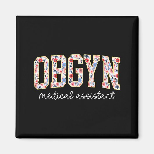 Obgyn Medical Istant Floral Ob-gyn Medical Istant  Magneet (Voorkant)