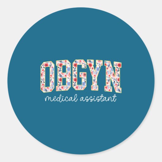 Obgyn Medisch Istant Bloem Ob-gyn Medisch Istant Ronde Sticker (Voorkant)