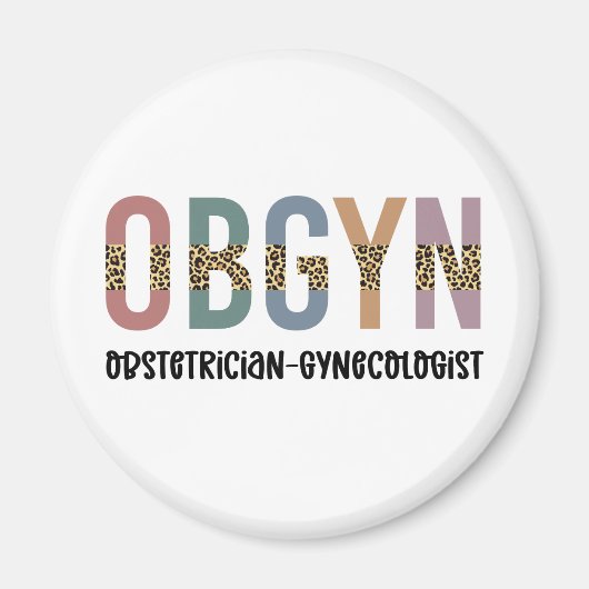 OBGYN Obstetricist Gynaecoloog Leopard Print Magneet (Voorkant)