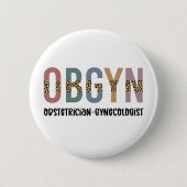OBGYN Obstetricist Gynaecoloog Leopard Print Ronde Button 5,7 Cm (Voorkant)