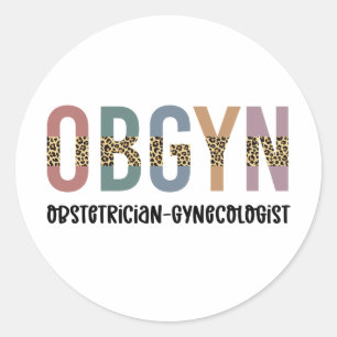 OBGYN Obstetricist Gynaecoloog Leopard Print Ronde Sticker