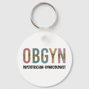 OBGYN Obstetricist Gynaecoloog Leopard Print Sleutelhanger