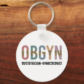 OBGYN Obstetricist Gynaecoloog Leopard Print Sleutelhanger (Voorkant)