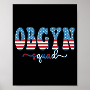 OBGYN-team VS-vlag 4 juli Verloskundige Poster