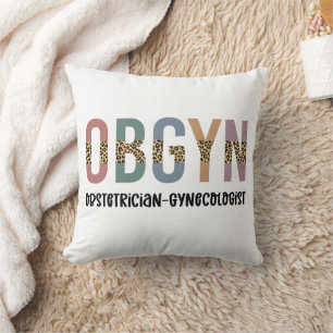 OBGYN Verloskundige Gynaecoloog Luipaardprint Kussen