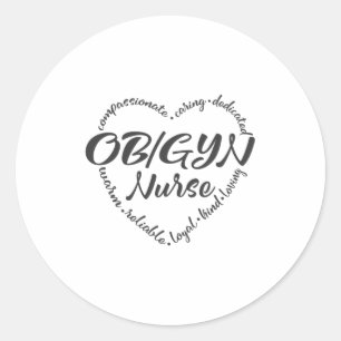 OBGYN-verpleegkundige, OB-GYN, obstetricien van ob Ronde Sticker