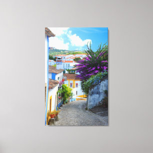 Obidos Flowers Canvas Afdruk