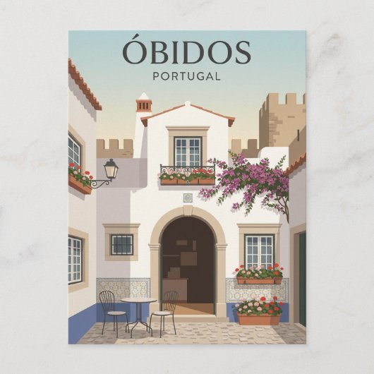 Obidos Portugal Briefkaart (Voorkant)