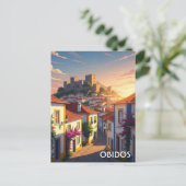 Obidos Portugal Reizen Briefkaart (Staand voorkant)