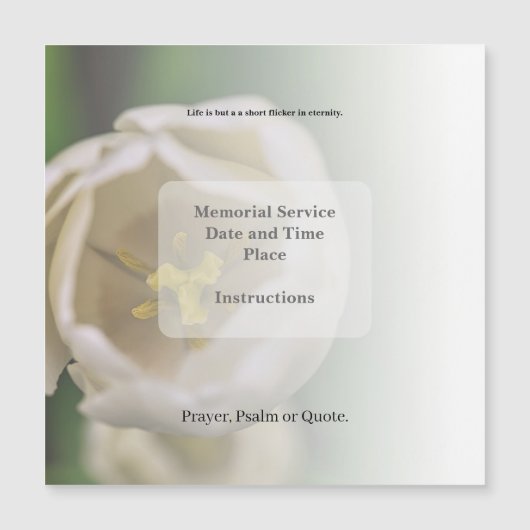 Obituarium, begrafenisuitnodiging (Voorkant)