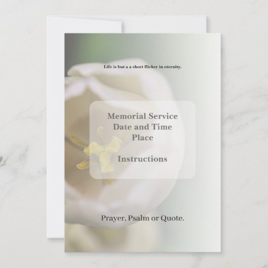 Obituarium, begrafenisuitnodiging bedankkaart (Voorkant)