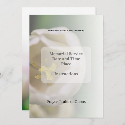 Obituarium, begrafenisuitnodiging bedankkaart (Voorkant / Achterkant)