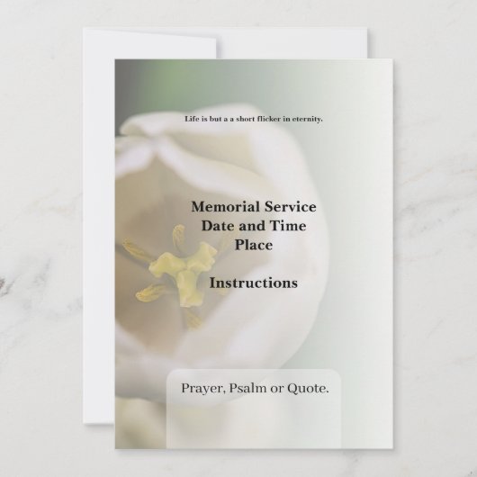 Obituarium, begrafenisuitnodiging bedankkaart (Voorkant)