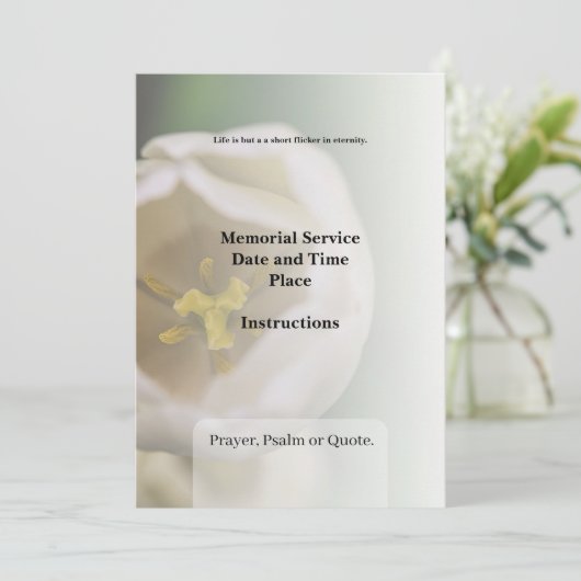 Obituarium, begrafenisuitnodiging bedankkaart (Staand voorkant)