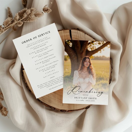 Obituary Order of Service Memorial Funeral Programmakaart