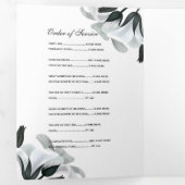 Obituary Viering Leven Foto Zwart Wit Lelie Drieluik Uitnodiging (Binnenzijde eerst)