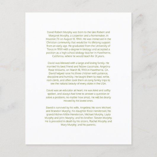 Obituire insteekkaart (Achterkant)