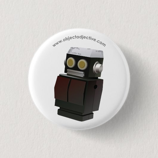 Object Adjectief Robot Ronde Button 3,2 Cm (Voorkant)