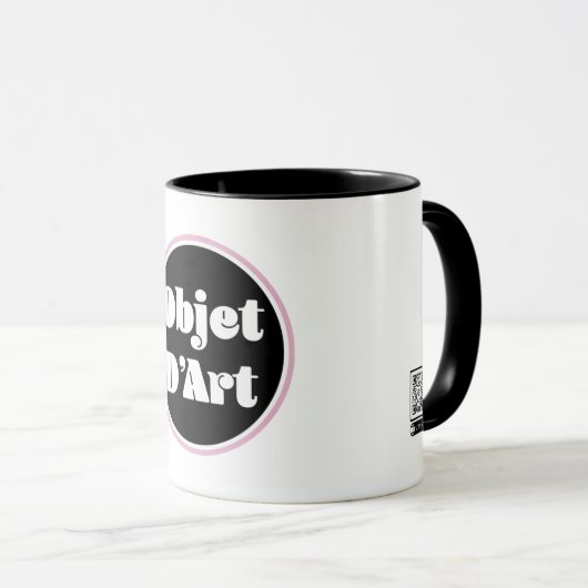 Object D'Art Logo: Scannable QR Code Mok (Voorkant rechts)